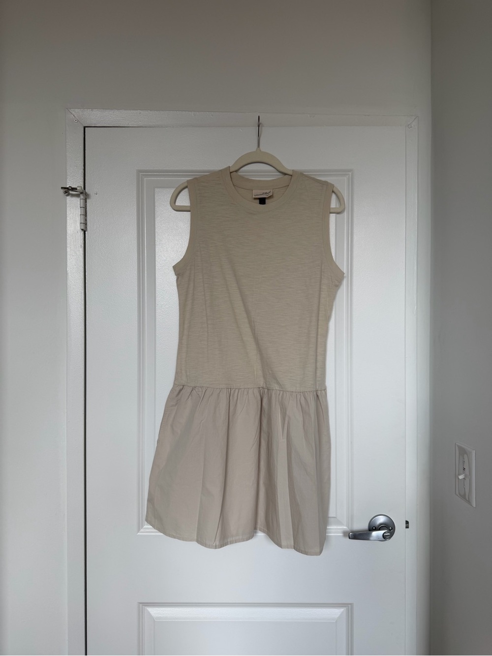 Universal Thread Cream Sleeveless Drop-Waist Mini Dress